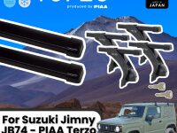 PIAA Terzo Base Carrier Set for Suzuki Jimny JB74 – Lockable, Aluminum, Made in Japan (Complete 4-Foot, 2-Bar Set)